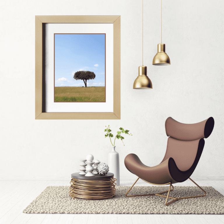 Estancia con foto de un árbol